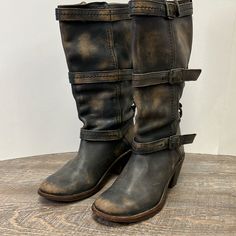 Great Previously Owned Condition, Minor Signs Of Prior Wear Are Present (Please See All Pictures For Condition Specifics). Measurements Are In The Pictures. Frye Carmen 3 Strap Tall Harness Riding Boots Brown Leather Size 8 77851 Approximately 16" Tall Pre-Owned And In Great Condition - See Photos Please No Low Ball Offers ~ Poshmark Collects 20% And Sellers Pay Applicable Taxes. Reasonable Offers Welcomed. Top-Rated Ambassador Seller Items Housed In A Pet & Smoke-Free Environment Reasonable Off Distressed Leather Boots For Fall, Rustic Moto Boots With Leather Lining For Fall, Distressed Brown Boots For Fall, Rugged Distressed Brown Moto Boots For Fall, Rustic Brown Boots For Fall, Rustic Distressed Brown Boots For Fall, Brown Snip Toe Moto Boots For Fall, Distressed Brown Round Toe Boots For Fall, Distressed Moto Boots With Round Toe