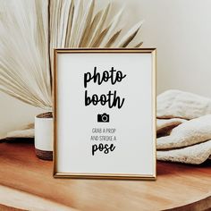 Photo Booth Sign | Grab a Prop and Strike a Pose | 8x10 Printable Wedding or Event Photo Booth Sign | Instant Download Wedding Photobooth Sign, Photo Booth Setup, Booth Setup, Photo Booth Sign, Capture Memories, Good Poses, Gifts Sign, Printable Signs, Wedding Printables