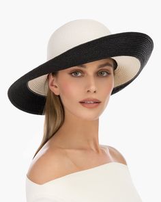 A versatile women's skimmer of our patented Squishee® packable straw with a contrast border which frames the face. Eric's desire to create a simple, striking sun hat that would take you from morning to sun down, resulted in this design. Whether you are strolling the beach or attending a pool-side brunch, you will look your best and have the security of protecting your skin. The Francoise rollable hat for sale online looks good on almost everyone and offers advanced sun protection, durability and Modern Beach Hats For Spring, Modern Beach Hats For Summer, Modern Summer Beach Hats, Wide Brim Panama Hat For Pool, Lightweight Panama Hat For Sunbathing, Modern Brimmed Panama Hat For Summer, Elegant Sun Hat With Uv Protection For Travel, Straw Hat For Travel To Kentucky Derby, Chic Boater Hat For Travel