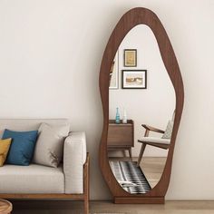 PRICES MAY VARY. 【Unique Design】Irregular full length mirror is an extraordinary addition to your home, the wavy design of the mirror adds a touch of modernity and artistic flair, provide 2 color options: brown and black, catering to different home styles and personal preferences, making it a standout piece in your home decor. 【Perfect Size】 63" x 24" perfect size for you to see your entire figure from head to toe, fits all decors and creates the illusion of a wider space. Save a space, the rugg Wall For Bedroom, Leaning Against Wall, Big Mirror, Full Body Mirror, Mirror Hanging, Body Mirror, Dressing Mirror, Length Mirror, Nordic Home