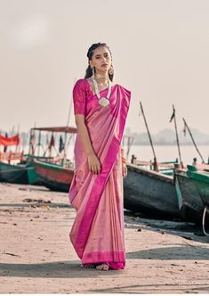 Pink Stunning Soft Silk Wedding Wear Saree, Saree for USA Women, Silk Saree, Pre Stitched Saree, Saree for Women, Saree, Silk Saree, Saree. - Etsy