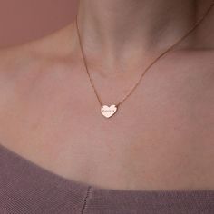 Stylish and minimalist 14K gold personalized heart necklace for everyday wear. Great for layering.  Unique personalized gift idea to show love to the important people in your life with a cute, dainty, and creative gift. The custom name necklace makes a perfect birthday gift for mothers, friends or yourself.  A special anniversary gift for significant others. Just engrave his/her name. It is a perfect gift. It can be dressed up or dressed down depending on the situation. We only use the highest q Minimalist Personalized Heart Pendant Charm Necklaces, Dainty Everyday Name Necklace With Heart Pendant, Dainty Heart Pendant Name Necklace For Everyday, Minimalist Personalized Heart Pendant Charm Necklace, Personalized Minimalist Heart Necklace For Everyday, Simple Personalized Heart-shaped Necklace, Minimalist Necklace With Heart Charm For Personalized Gift, Dainty Personalized Heart Necklace For Personalized Gift, Minimalist Heart Pendant Name Necklace