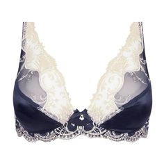 Triangle bra silk LISE CHARMEL Splendeur Soie Simone Perele, Triangle Bra, Navy Blue, Lingerie, Silk, Bra, Navy, Blue, Black