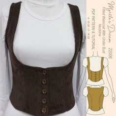 a women's vest with buttons on the front and back, made from knit fabric