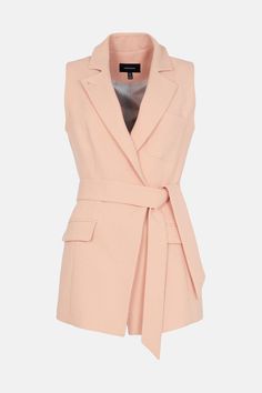 Compact Stretch Belted Sleeveless Jacket | Karen Millen Fall Winter Wardrobe, Stretch Belt, Sleeveless Jacket, Karen Millen, Tailored Trousers, Lookbook Outfits, Fashion Face, Winter Wardrobe, Summer Wardrobe