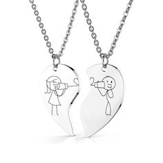 PRICES MAY VARY. ♥His and Hers Necklaces - The necklaces seperate and it comes in two parts for two people.Even if you are far apart, your heart is still together.Best Family & Friendshilp Gifts for Women Teen Girls,BFF Friendship Necklaces,friendship split heart pendant necklace. ♥Perfect Gift Occasion - The Creative gifts for best friends,mother and son necklace,father and daughter gift,sister and brother necklace,couple necklaces for him and her,I love you necklace.Birthday,Graduation, Annive White Charm Necklace For Valentine's Day Birthday Gift, White Charm Necklace For Birthday On Valentine's Day, Heart Pendant Charm Necklaces For Valentine's Day, White Charm Necklace For Birthday Or Valentine's Day, White Heart Necklace For Birthday And Valentine's Day, Personalized Couples Jewelry For Birthday Gift, White Charm Necklace For Best Friend's Valentine's Gift, Heart Pendant Charm Necklaces For Friendship And Valentine's Day, Couples Heart Necklace