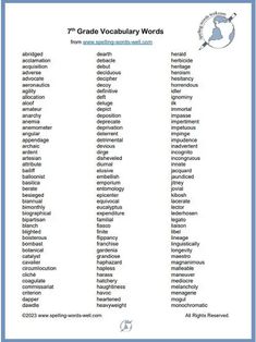 23 Best 7th Grade Spelling ideas | spelling words, grade spelling, 7th ...