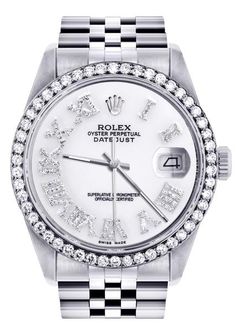 Women's Rolex Watches | Shop Multiple Styles | FrostNYC Custom Rolex, Shifting Script, Rolex Datejust 36mm, Men's Rolex, Mens Rolex, Xo Jewelry, Rolex Diamond, Gold Earrings For Men, Mens Diamond Bracelet