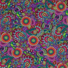 an image of colorful paisley print fabric