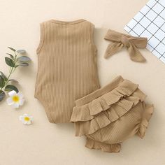 Cute Solid Color Sleeveless Sets, Cute Sleeveless Solid Color Sets, Cute Solid Color Summer Sets, Cute Fitted Solid Color Sets, Cute Fitted Sets, Cute Solid Color Playwear Sets, Wash Label, Cool Baby Clothes, Solid Color Outfits