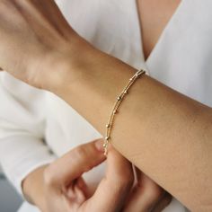 Excited to share the latest addition to my #etsy shop: Bead Bracelet*14K Dainty Gold Bracelet For Women Wedding Jewelry*For Girl İnitial Bracelet For Birthday Jewelry https://etsy.me/3XBq4CT #diamond #geometric #yes #women #no #gold #lobsterclaw #recycledmetal #chainbr Gold Beads Chain, Real Gold Bracelet, Women Christmas Gifts, Initial Bracelet Gold, Chain Bracelet For Women, Lock Chain, Dainty Gold Bracelet, Birthday Jewelry, Gold Bodies