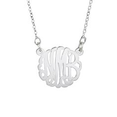 PNST15 Classic Monogram Initial Necklace, Classic Initial Necklace As A Gift, Classic Formal Name Necklace With Initials, Classic Round Pendant Initial Necklace For Anniversary, Formal Monogram Initial Necklace, Classic Formal Initial Necklace, Formal Initial Pendant Necklace With Monogram, Classic White Gold Monogram Initial Necklace, Formal Monogram Initial Pendant Necklace