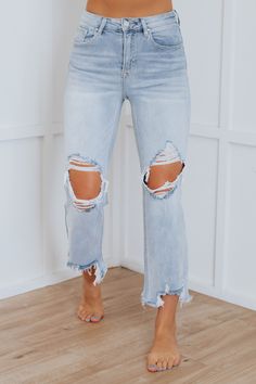 Rudy Straight Crop Jeans – Wild Oak Boutique Cropped Distressed Jeans, Boutique Jeans, Risen Jeans, Southern Fashion, Comfy Sandals, Straight Crop Jeans, Stylish Sandals, Stylish Boots, Good Stretches