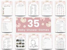 baby shower games with pink flowers and pumpkins