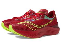 Saucony Endorphin Pro 3 - Men's Shoes : Red Poppy : Amp up your style wearing the Saucony Endorphin Pro 3 sneakers. Textile and synthetic upper. Textile lining. Textile insole. Lace-up closure. Wide-toe silhouette. Natural foot shape promotes a wide toe splay for increased stability and power transfer. Synthetic outsole. Imported. Measurements: Weight: 8 oz Product measurements were taken using size 9, width D - Medium. Please note that measurements may vary by size. Weight of footwear is based Red Poppies, Shoes Sneakers, Men's Shoes, Lace Up, Sneakers, How To Wear