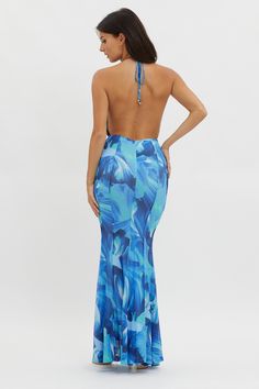 Printed Maxi, Plunging Neckline, Strappy Heels, Blue Print, Printed Maxi Dress, The Struts, Special Occasion, Fashion Accessories, Maxi Dress