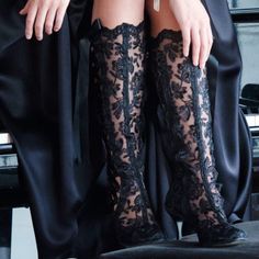 Vintage House of Elliot Black Lace Boots House Of Elliot, Lace Wedding Boots, Wedding Shoes Ideas, Lace Knee High Boots, Black Wedding Shoes, Black Lace Boots, Steampunk Boots, Mode Shoes, Yennefer Of Vengerberg