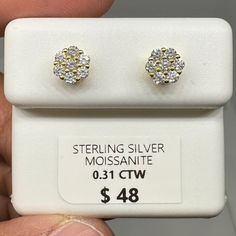 0.31 Ctw Vvs Moissanite 925 Sterling Silver Flower Classic Stud Earring Condition: New Material: 925 Sterling Silver Stone: Moissanite Carat: 0.31 Ctw Vvs Height: 6 Mm Width: 6 Mm Anniversary Sterling Silver Cluster Earrings With Brilliant Cut, Sterling Silver Cluster Earrings With Brilliant Cut For Anniversary, Anniversary Cluster Earrings With Brilliant Cut Sterling Silver, Sterling Silver Cluster Diamond Earrings For Anniversary, Sterling Silver Cluster Earrings For Anniversary, Sterling Silver Flower Earrings For Anniversary, Silver Cluster Sterling Silver Diamond Earrings, Anniversary Sterling Silver Cluster Earrings, Sterling Silver Flower Earrings With Prong Setting