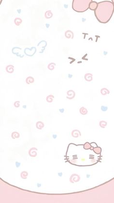 the hello kitty wallpaper is pink and white