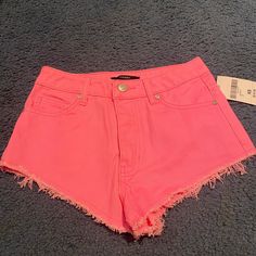 New With Tags Never Worn Forever 21 Hot Pink Denim Shorts! Size Xs. Distressing At Bottom. Trendy Pink High-waisted Jean Shorts, Forever 21 Summer Cutoff Shorts, Forever 21 Cotton Shorts For Spring, High-waisted Jean Shorts From Forever 21 For Spring, Trendy Pink Jean Shorts, Trendy Pink Short Length Jean Shorts, Forever 21 Cutoff Jean Shorts For Summer, Forever 21 High Rise Cotton Shorts, Forever 21 Pink Summer Bottoms