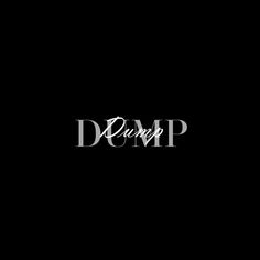 the word dump is written in black and white on a dark background with silver lettering