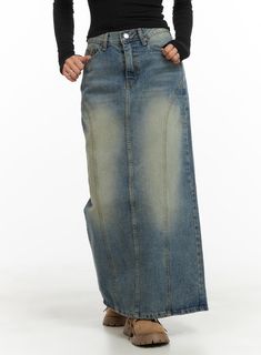 vintage-washed-denim-maxi-skirt-ca403 / Dark blue Casual Washed Blue Denim Skirt For Summer, Casual Baggy Medium Wash Denim Skirt, Trendy Cotton Denim Skirt For Streetwear, Baggy Casual Denim Skirt For Summer, Casual Baggy Denim Skirt For Summer, Baggy Medium Wash Cotton Denim Skirt, Baggy Cotton Denim Skirt In Medium Wash, Baggy High-rise Cotton Denim Skirt, Baggy High Rise Cotton Denim Skirt