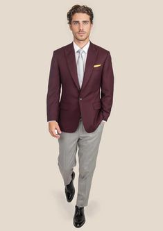 Stand out in style with our custom-made Deep Burgundy Birdseye Jacket. Bold and sharp, this one-of-a-kind piece makes a statement like no other. Cut from pure merino wool, it's the perfect blend of unique and luxurious. This jacket is a must-have for those who love to stand out from the crowd. Elegant Burgundy Semi-formal Outerwear, Bespoke Wool Blazer For Fall, Bespoke Tailored Long Sleeve Sport Coat, Bespoke Semi-formal Outerwear, Bespoke Wool Single Breasted Blazer, Bespoke Tailored Fall Blazer, Bespoke Tailored Blazer For Fall, Bespoke Formal Outerwear For Fall, Bespoke Wool Single-breasted Blazer