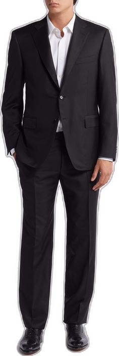 Elegant Suiting Fabric Dress Pants With Flat Front, Elegant Flat Front Dress Pants In Suiting Fabric, Tailored Three-piece Suit For Semi-formal Occasions, Tailored Three-piece Suit For Semi-formal Events, Fitted Timeless Formal Dress Pants, Timeless Fitted Formal Dress Pants, Fitted Timeless Dress Pants For Formal Occasions, Formal Slim Fit Suits With Suit Collar, Semi-formal Suits With Concealed Placket And Flat Front