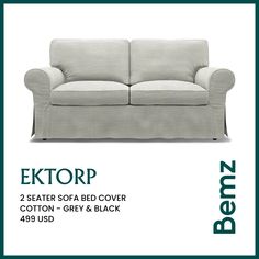 an advertisement for a two seat sofa and bed cover with the text extrop