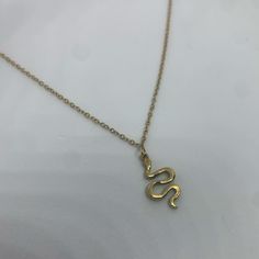 Gold stainless steel snake necklace Handmade Snake Necklace, Necklace Handmade, Handmade Necklaces, Pendant Necklaces, Necklace Etsy, Jewelry Necklace Pendant, Jewelry Necklaces, Necklaces, Pendant Necklace