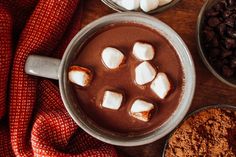 hot chocolate with marshmallows in a mug