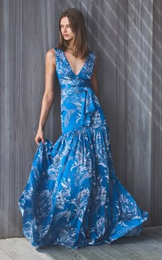 Resort Formal, Alexis Fashion, Printed Georgette Dress, Blue Beaded Dress, Georgette Dress, Looks Style, Moda Operandi, Day Dresses, Fashion Collection