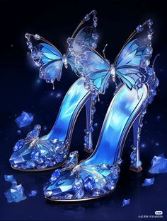 Strange Shoes, Royal Blue Heels, Pretty High Heels, Wallpaper For Tablet, Flower Clip Art