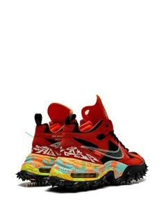 Nike X Off-White Air Terra Forma "Mantra Orange" Sneakers - Farfetch Off White Fashion, Orange Sneakers, High Fashion Outfits, Sneaker Release, Mens Casual Dress Outfits, Hype Shoes, Red Suede, Mens Casual Dress, Custom Shoes