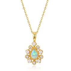 Teardrop Opal  With Pearl Pendant Elegant Teardrop Opal Necklaces, Elegant Opal Necklace With Pearl Pendant, Elegant Teardrop Opal Necklace, Ring And Necklace Set, Opal Jewelry Set, Metal Jewelry Making, Replica Jewelry, Titanium Bracelet, Alloy Earrings