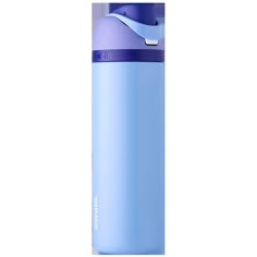 a blue and purple insulated water bottle on a white background