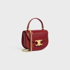 MINI CHAIN BESACE CLEA IN LIZARD - RUBY | CELINE Designer Mini Bags, Celine Collection, Bag Shoot, Expensive Bag, Dream Bags, Luxury Bag, Women's Wear