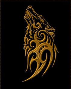 Golden Wolf Logo Sign image.