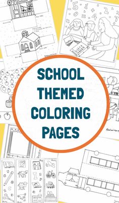 school themed coloring pages with the title overlay