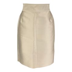 STELLA McCARTNEY skirt comes in a champagne silk / cotton featuring a pencil style, wide waistband, and a back buttoned & zipper closure. Very Good Pre-Owned Condition. Marked: Size tag removed Measurements: Waist: 28 inches Hip: 36 inches Length: 23 inches Reference: 122041 Category: Skirt More Details Brand: STELLA McCARTNEY Gender: Female Size: 26 Color: Champagne Color 2: Beige Fabric: Silk / Cotton Style: Pencil Age Group: Adult Beige Pencil Skirt, Cotton Pencil Skirt, Naeem Khan, Color Champagne, Champagne Color, Wide Waistband, Cotton Style, Tom Ford, Stella Mccartney