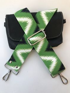 Handbag Woven Guitar Strap Style, Accessory for Purse, Bag and Messenger Bag, Replacement Strap for Crossbody Green Adjustable Bag Strap Crossbody Bag Strap, Adjustable Bag Strap, Green Purse, Adjustable Bag, Bag Ideas, Purse Strap, Handbag Straps, Guitar Strap, Colorful Boho