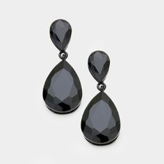 Jet Black Crystal Teardrop Earrings Teardrop Silver Earrings, Bridal Party Earrings, Evening Earrings, Crystal Teardrop Earrings, Black Earrings Dangle, Prom Earrings, Gold Earrings For Women, Earrings Handmade Dangle, Ear Ring