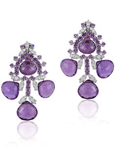 Amethyst and diamond drop earrings in 18 karat gold by fine jewelry house Andreoli. 18 karat gold 2 carat Diamond 71.13 carat Amethyst Expertly crafted in Italy Andreoli is known for creating bold heirloom steeped in Italian cultural heritage. Their collection of statement wearable art pieces can be worn during celebrations and to elevate your everyday. Estimated Delivery7 working days Customs Duties & Taxes may apply. Shipped from USA Briolette Earrings, Contemporary Fine Jewelry, Earring Styles, Italy Jewelry, Precious Jewels, Amethyst Earrings, Diamond Drop Earrings, Fine Jewellery Earrings, High Jewelry