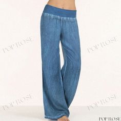 Casual Wide Leg Jeans - Lightweight Denim Trousers Casual Wide Leg Jeans, Denim Trousers, Wide Leg Jeans, Leg Jeans, Wide Leg, Trousers