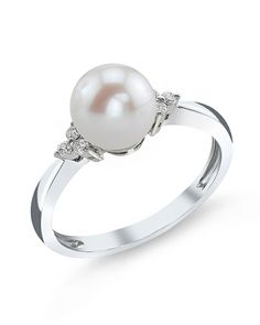 Freshwater Pearl & Diamond Grace Ring Timeless Diamond-white Pearl Ring With Diamond Accents, Timeless Diamond White Pearl Ring With Diamond Accents, Classic White Gold Pearl Ring With Diamond Accents, Classic Brilliant Cut Diamond White Pearl Ring, White Pearl Ring With Diamond Accents And Akoya Pearl, Classic Pearl Ring With Diamond, Akoya Pearl Diamond Ring With Accents, Classic Akoya Pearl Rings With Diamond Accents, Round Akoya Pearl Diamond Ring With Accents