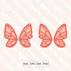 three red butterflies on a white background with the text svg epss dxf