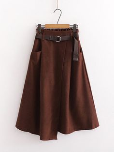 Kaufen Sie einen schlankmachenden, unregelmäßigen mittellangen Damenrock mit hoher Taille und Tasche für nur 32,94 $ im LOJY SHOP! Midi Skirt Fall, Belted Midi Skirt, Midi Skirt With Pockets, Long Skirts For Women, Weave Style, Sport Chic, Mid Length Skirts, Midi Skirts, Skirts With Pockets