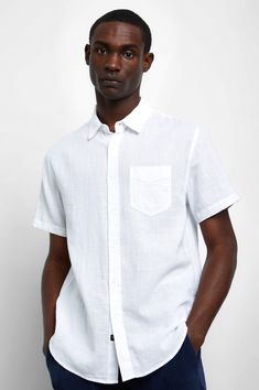 Fairfax White Short Sleeve Button Down - front Rails Clothing, Tumble Dryer, Patch Pocket, Button Down Shirt, Dry Clean, Relaxed Fit, How To Wear, Clothes