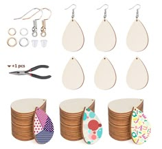 PRICES MAY VARY. Wood Earrings Set - Come with 100pcs Ear Hooks (white and rose gold plating), 200pcs Jump Rings (two size), 100pcs Earring Backs and one Pliers. Double-sided Sublimation Earring Blanks - Each wood earrings blanks are laser cut and selected carefully, no burr. Smooth surface and lightweight, which can DIY beautiful sublimation earrings be a unique gift. No Smell Unfinished Wood Earrings - Teardrop wood earring adopts, smooth surface, easy sublimate very well with heat transfers o Earring Making Supplies, Earring Kit, Diy Earring, Earrings Teardrop, Earring Making, Diy Crafts Jewelry, Diy For Girls, Wooden Earrings, Wood Earrings