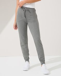 Fashionable, yes, and ultra-comfortable, too, our SomaWKND™ soft joggers don't have to wait for the weekend. Wear them whenever you want to enjoy the soft comfort of the brushed terry fabric and the fashion-forward silhouette. They're perfect for both lounging and active days. Details Drawstring waist. Front pockets. 28" inseam. Ribbed cuffs. 96% rayon, 4% spandex. Machine wash cold. Imported. Sleep Clothes, Soft Joggers, Soma Intimates, New Bra, Shapewear, Jogger Pants, Women Lingerie, Fashion Forward, Sweatpants